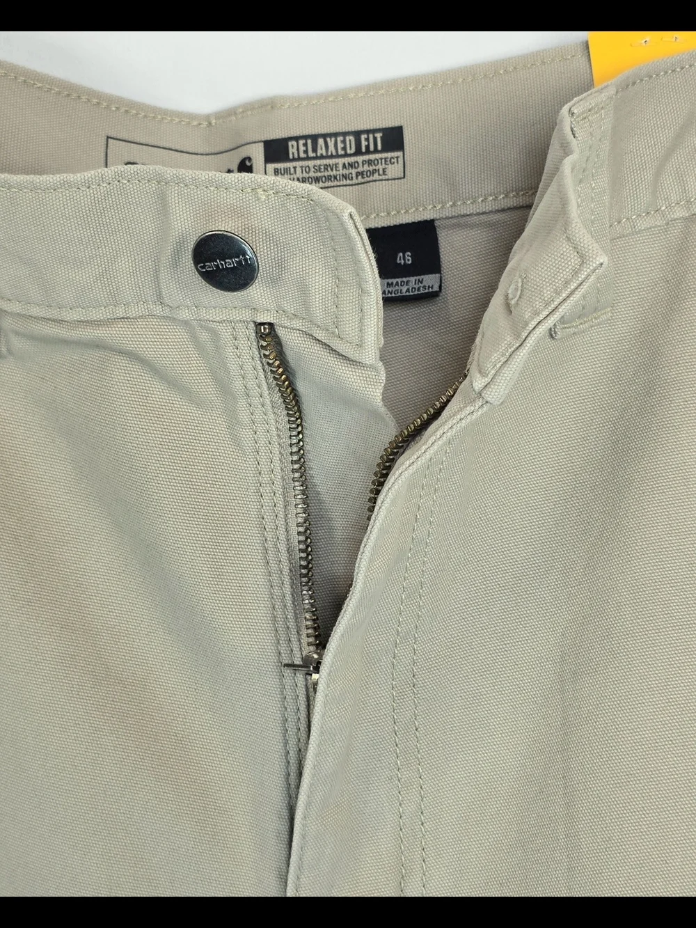 NWT Carhartt Rugged Flex Canvas Work Shorts Mens 46 Tan Relaxed Fit BS2514-M